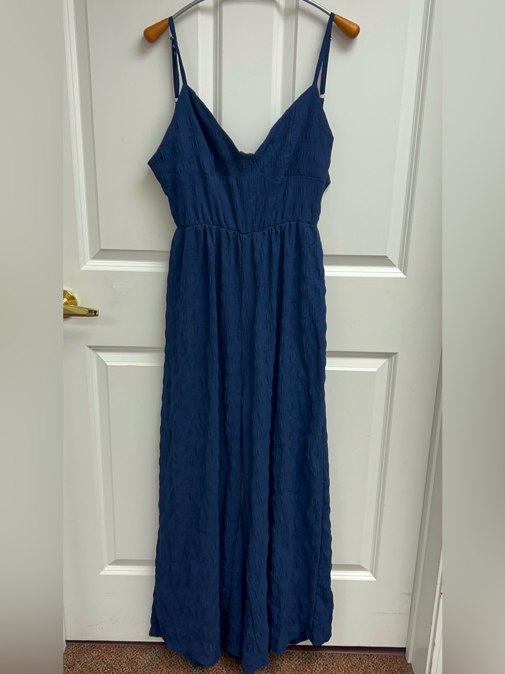 Sleeveless Cami Blue  Jumpsuit with back Bow Size XL